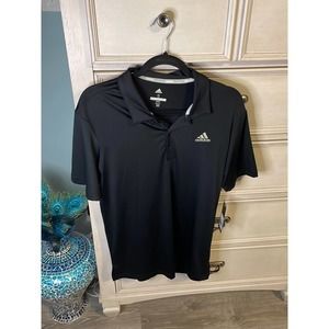 Men’s new with tags Adidas solid black golf polo small